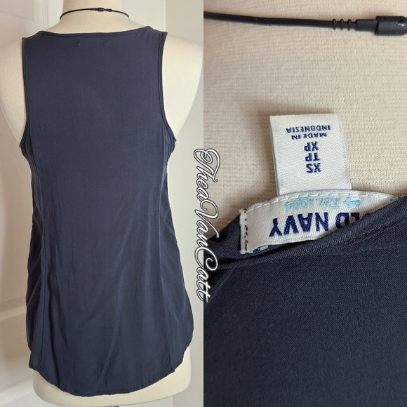 OLD NAVY ! button down front 2 pockets sleeveless tank top Blouse y2k vintage XS - Picture 4 of 4